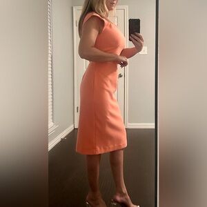 Vibrant Coral Midi Dress